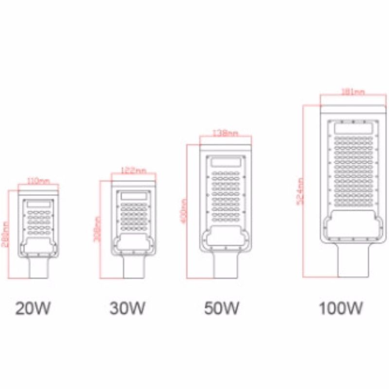 ánh sáng đường phố dẫn đường 20w 30w 50w 100w